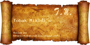 Tobak Miklós névjegykártya